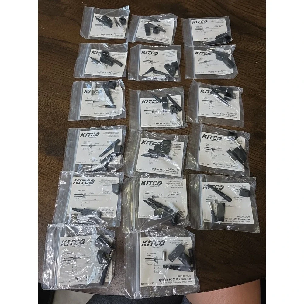 KITCO Fiber Optics OptiCon SC MM Connectors (Lot of 17 Packs, New)#0200-2420